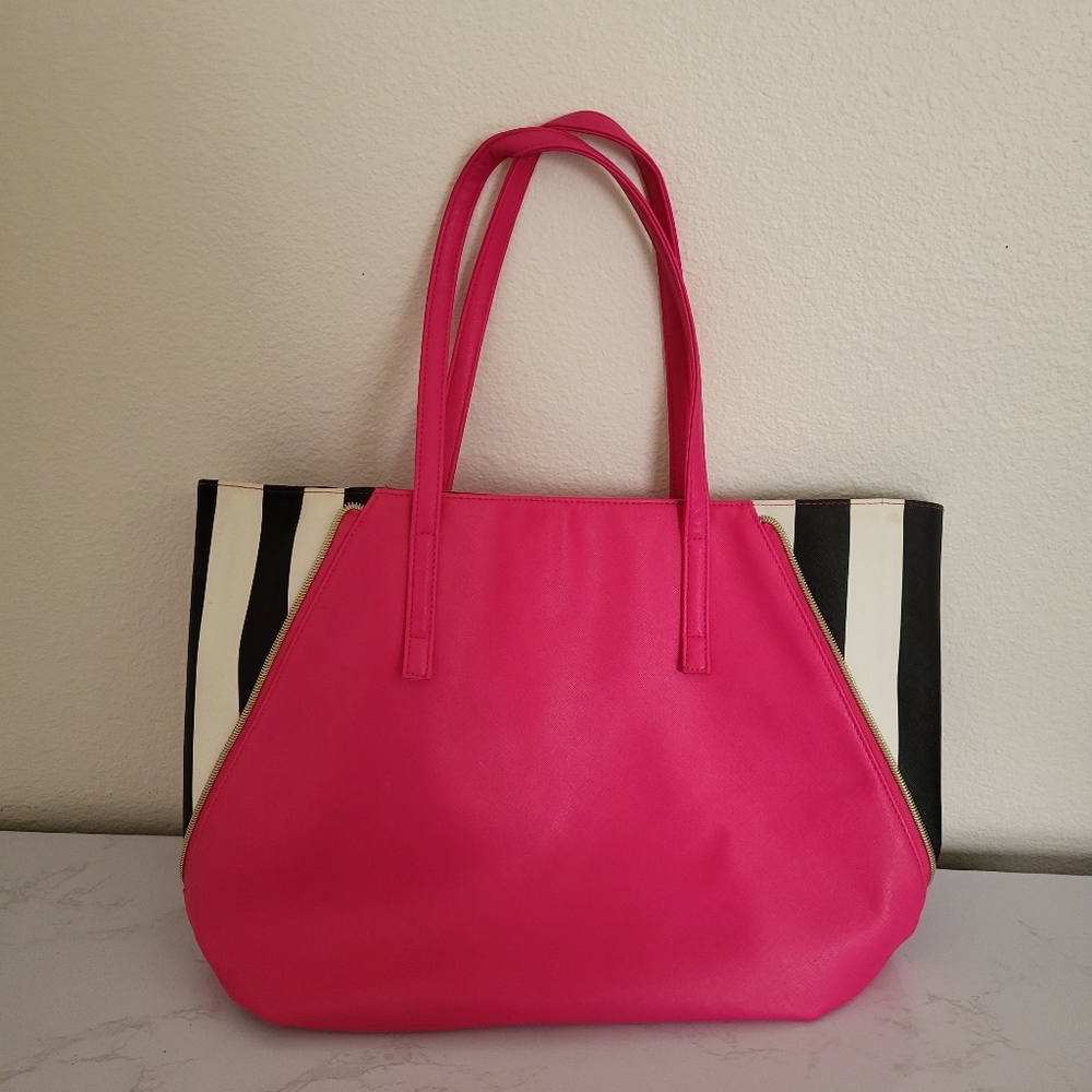 Juicy Couture- Pink and Black Striped Tote Bag - Picture 3 of 7